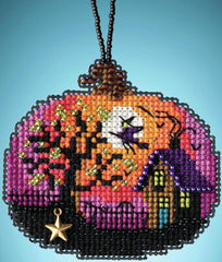 DIY Mill Hill Bewitching Pumpkin Halloween Fall Bead Cross Stitch Ornament Kit