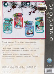 DIY Dimensions Christmas Jar Snowman Canvas Cross Stitch Ornament Kit 08964