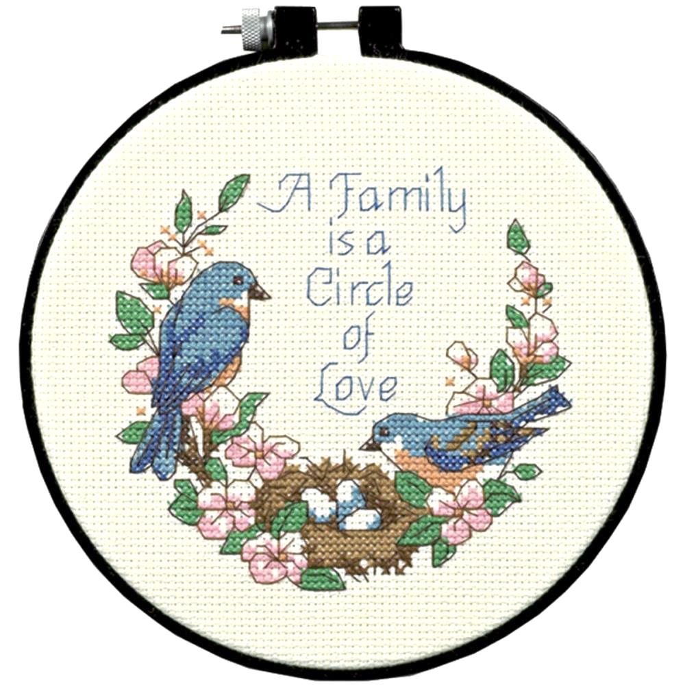DIY Dimensions Family Love Birds Spring Flowers Counted Cross Stitch Kit 72900