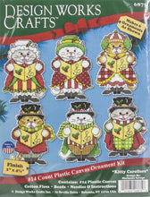 Load image into Gallery viewer, DIY Design Works Kitty Carollers Cats Christmas Plastic Canvas Ornament Kit 6875