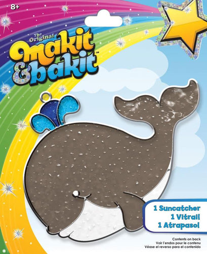 DIY Makit & Bakit Whale Ocean Animal Stained Glass Suncatcher Kit Kid Craft