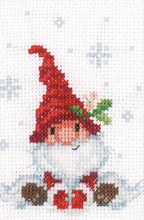 Load image into Gallery viewer, DIY Vervaco Christmas Cards Craft Gnomes in the Snow Counted Cross Stitch Kit