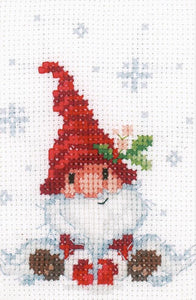 DIY Vervaco Christmas Cards Craft Gnomes in the Snow Counted Cross Stitch Kit