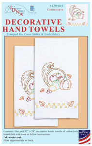 DIY Jack Dempsey Cornucopia Thanksgiving Stamped Cross Stitch Hand Towel Kit