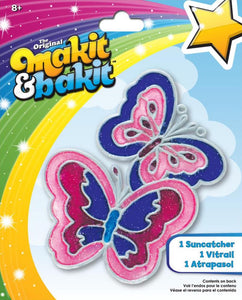 DIY Makit & Bakit Butterflies Pink Stained Glass Suncatcher Kit Kids Craft