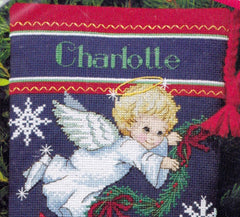 Cross Stitch Kit ~ Design Works Christmas Angel w/Animals Stocking #DW5957