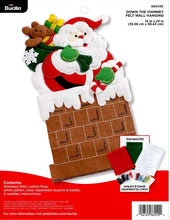 Load image into Gallery viewer, DIY Bucilla Down the Chimney Santa Christmas Wall Hanging Felt Craft Kit 86949E