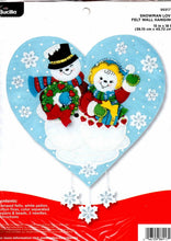 Load image into Gallery viewer, DIY Bucilla Snowman Love Snow Christmas Couple Hanging Felt Craft Kit 86917E