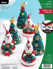 DMG DIY Bucilla Santas Tree Treasures WInter Christmas Felt Tree Ornament Kit 89489E