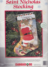 Load image into Gallery viewer, DIY Dimensions Saint Nicholas Christmas Eve Santa Toys Crewel Stocking Kit 8077