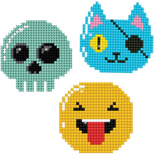 Load image into Gallery viewer, DIY Diamond Dotz Look Skull Cat Emoji Dotzies Sticker Facet Art Bead Craft Kit