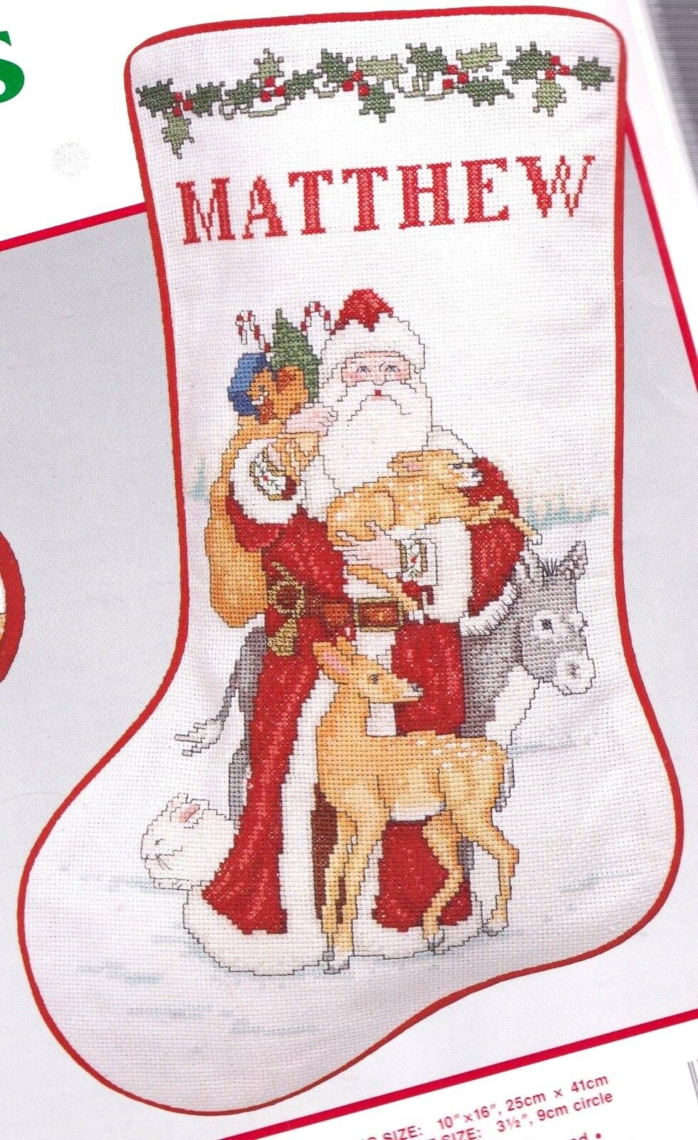 DIY Needle Treasures Father Christmas Counted Cross Stitch Stocking Kit 02848
