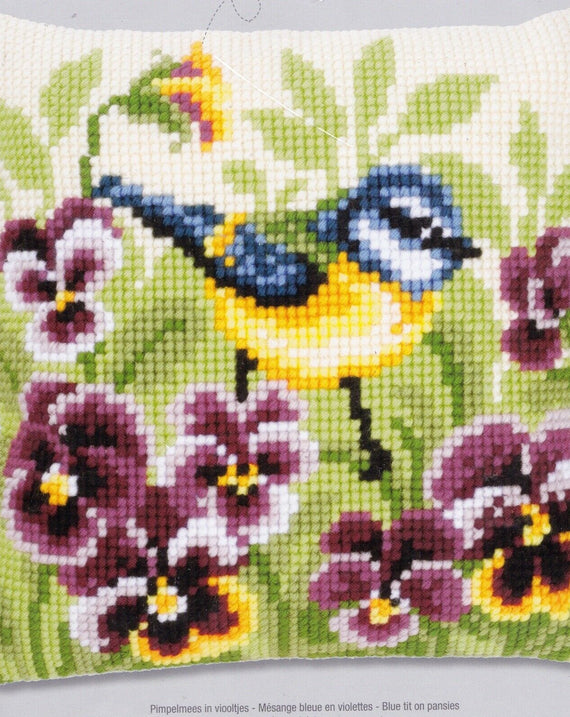 DIY Vervaco Blue Bird Spring Flower Cross Stitch Needlepoint 16