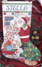 Load image into Gallery viewer, DIY Bucilla Kissin Claus Santa Christmas Counted Cross Stitch Stocking Kit 83437
