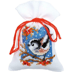 DIY Vervaco Birds & Berries Spring Gift Bag Counted Cross Stitch Kit