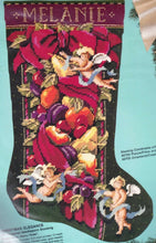 Load image into Gallery viewer, DIY Bucilla Christmas Elegance Angels Holiday Needlepoint Stocking Kit 60704