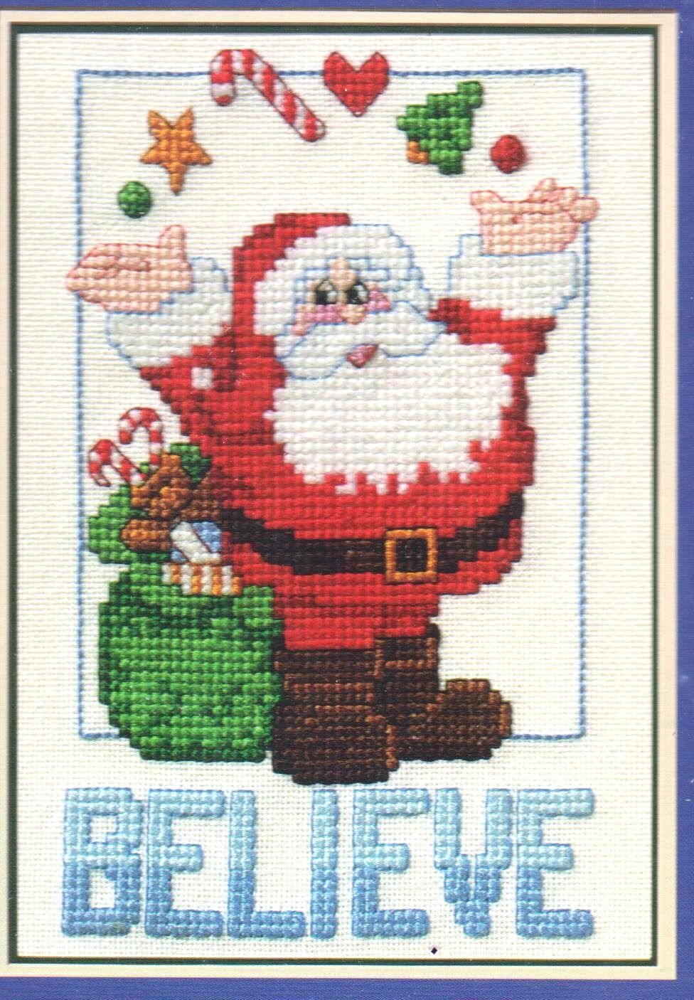 DIY Janlynn Santa Believe Christmas Counted Cross Stitch Kit