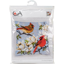Load image into Gallery viewer, DIY Collection D&#39;Art On a Branch of Magnolia Needlepoint 16&quot; Pillow Top Kit