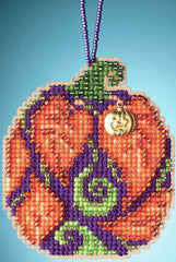 DIY Mill Hill Autumn Pumpkin Halloween Fall Glass Bead Cross Stitch Ornament Kit
