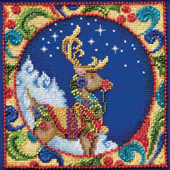 DIY Mill Hill Reindeer Jim Shore Christmas Deer Bead Cross Stitch Picture Kit