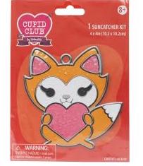 Colorbok Suncatcher kit. Design features a fox carrying a heart.