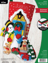 Load image into Gallery viewer, DIY Bucilla Gifting Snowman Christmas House Holiday Felt Stocking Kit 89533E