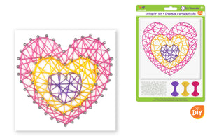 Krafty Kids String Art Kit. Design features a heart.