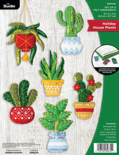 Load image into Gallery viewer, Bucilla Felt Ornament kit. Design features six house plants.