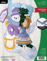 DIY Bucilla Hugs From Above Angel Snowman Christmas Felt Stocking Kit 89553E