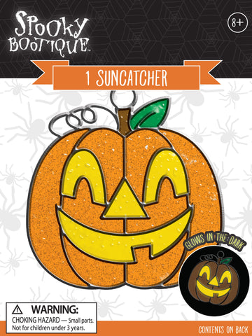 DIY Colorbok Glow in Dark Pumpkin Halloween Suncatcher Kit Kids Craft Project