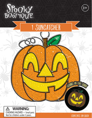 DIY Colorbok Glow in Dark Pumpkin Halloween Suncatcher Kit Kids Craft Project