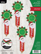 Load image into Gallery viewer, DIY Bucilla Jolly Noel Santa Christmas Door Hangers Felt Kit 89538E