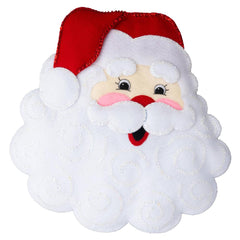 Bucilla felt was hanging or pillow kit. Design features a large jolly Santa Face.