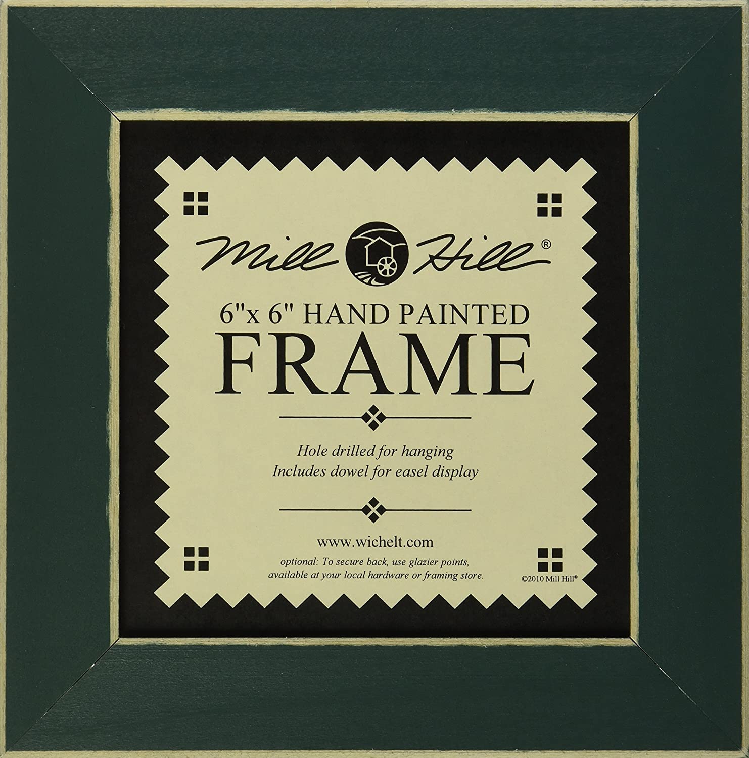 Mill Hill 6 x 6 Hand Painted Wooden Frame Matte Green