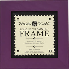Mill Hill 6 x 6 Hand Painted Wooden Frame Matte Purple Iris