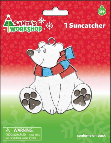 DIY Colorbok Polar Bear Christmas Holiday Suncatcher Kit Kids Craft Project