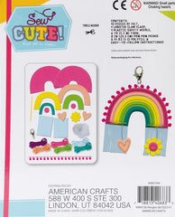 DIY Sew Cute Rainbow Kids Beginner Starter Felt Backpack Clip Kit School Craft