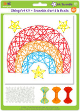 Load image into Gallery viewer, Krafty Kids String Art Kit. Design features a rainbow with stars.