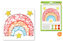 Load image into Gallery viewer, Krafty Kids String Art Kit. Design features a rainbow with stars.