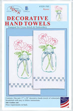 Load image into Gallery viewer, DIY Jack Dempsey Roses Jar Flowers Stamped Embroidery Hand Towel Kit
