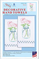 DIY Jack Dempsey Roses Jar Flowers Stamped Embroidery Hand Towel Kit