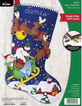 Load image into Gallery viewer, Damaged DIY Bucilla Sleigh Ride w Santa Christmas Felt Stocking Kit 89536E