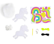 Load image into Gallery viewer, DIY Sew Cute Unicorn Kids Beginner Starter Felt Backpack Clip Kit School Craft