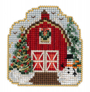 DIY Mill Hill Winter Barn Christmas Bead Cross Stitch Magnet Ornament Kit